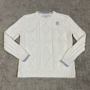 Hill House Home Sweater Womens Small Fisherman Cotton Chunky Knit Crew Neck